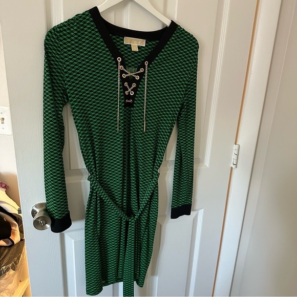 Green and Navy Michael Kors Dress - Picture 1 of 9